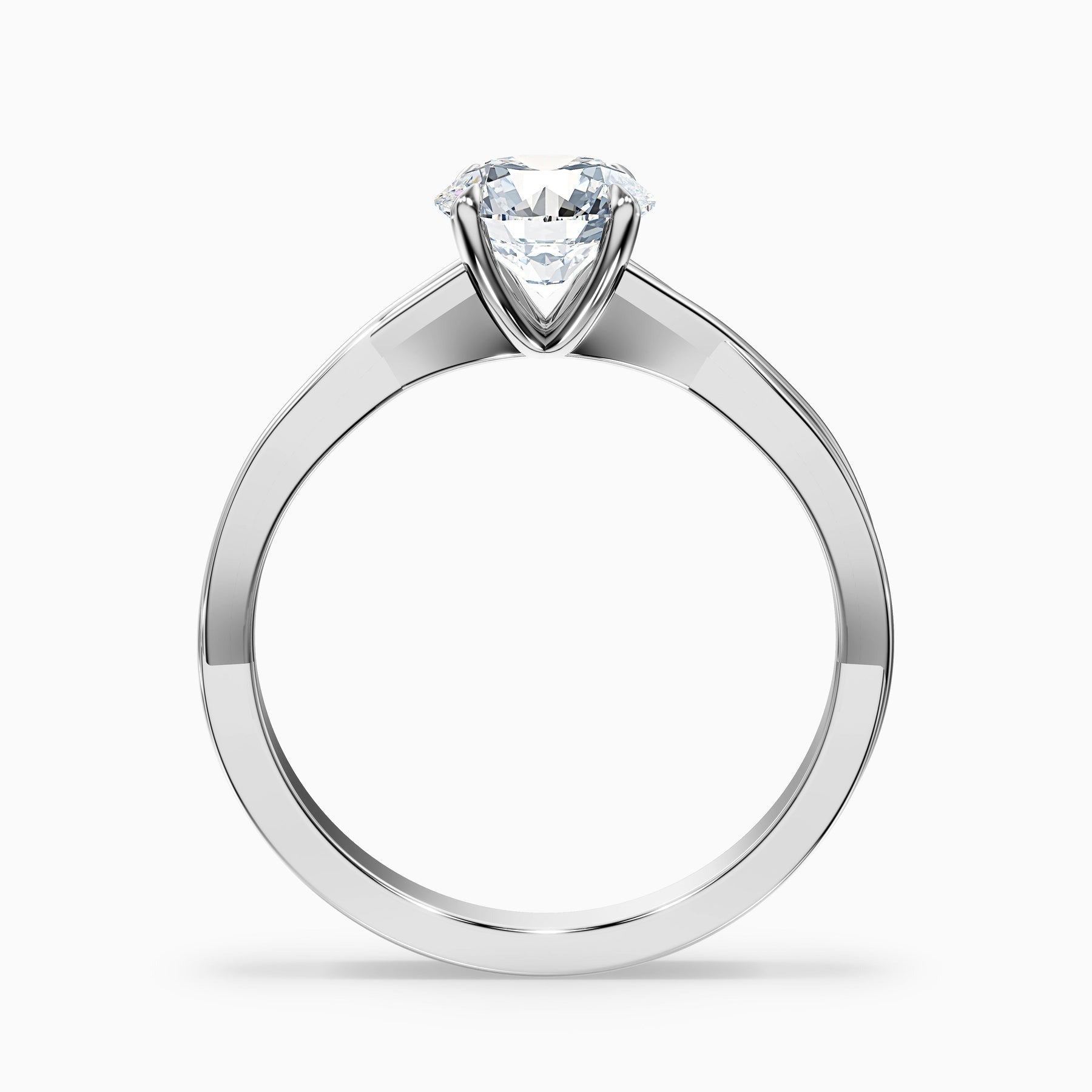 Eternelle 1 Carat Round Solitaire Twisted Band Lab Grown Engagement Ring in 10k White Gold