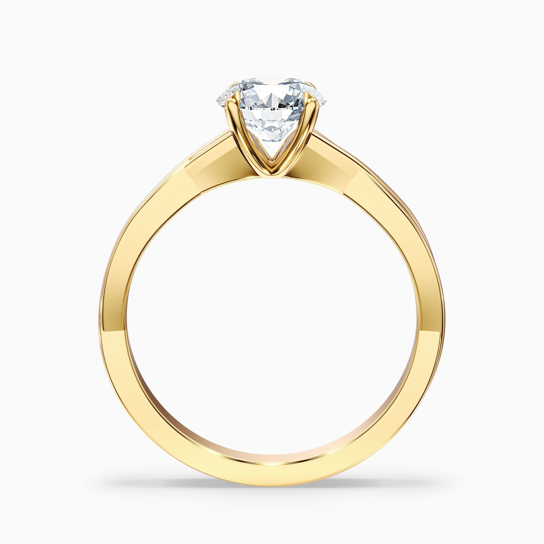Eternelle 1 Carat Round Solitaire Twisted Band Lab Grown Engagement Ring in 10k Yellow Gold