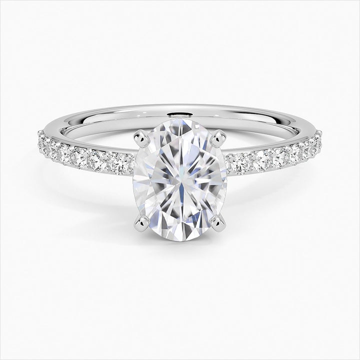 Ethereal Oval 4-Prong Moissanite Engagement Ring White Gold