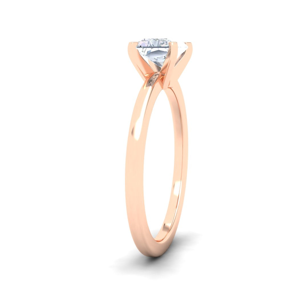 Evangeline Radiant Cut Solitaire Moissanite Engagement Ring Rose Gold