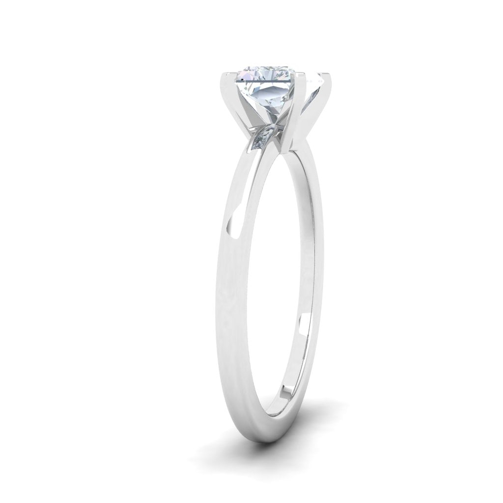 Evangeline Radiant Cut Solitaire Moissanite Engagement Ring White Gold