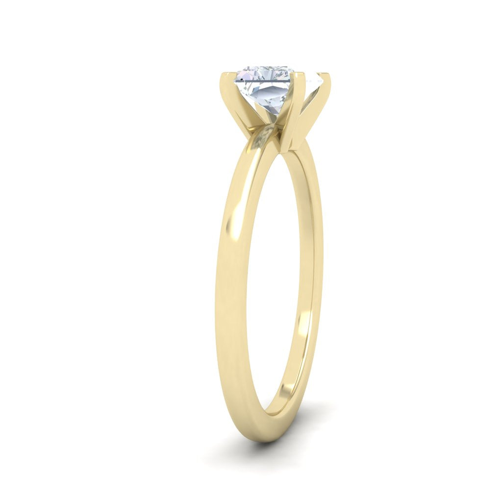 Evangeline Radiant Cut Solitaire Moissanite Engagement Ring Yellow Gold