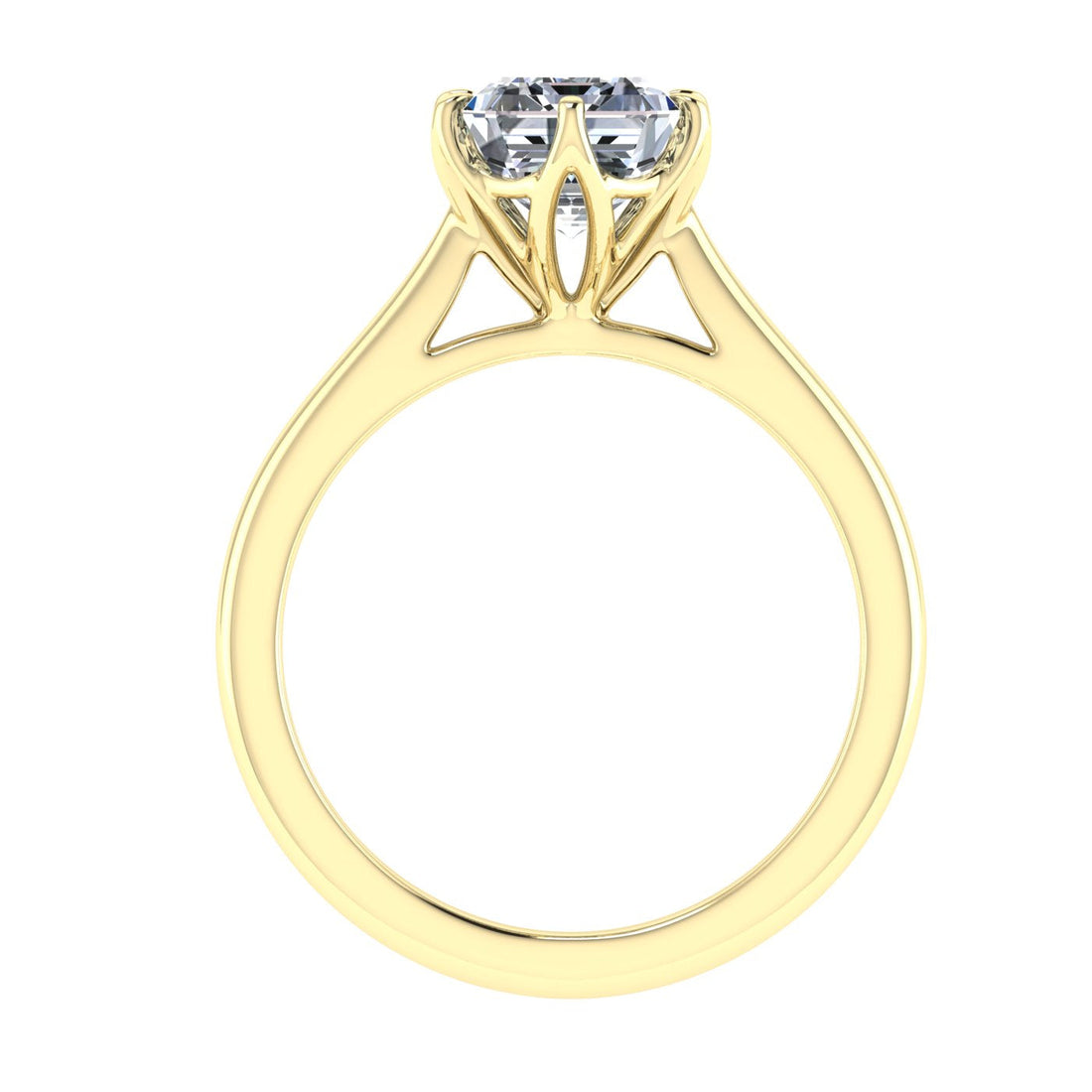 Everglade Emerald Cut Solitaire Moissanite Engagement Ring Yellow Gold