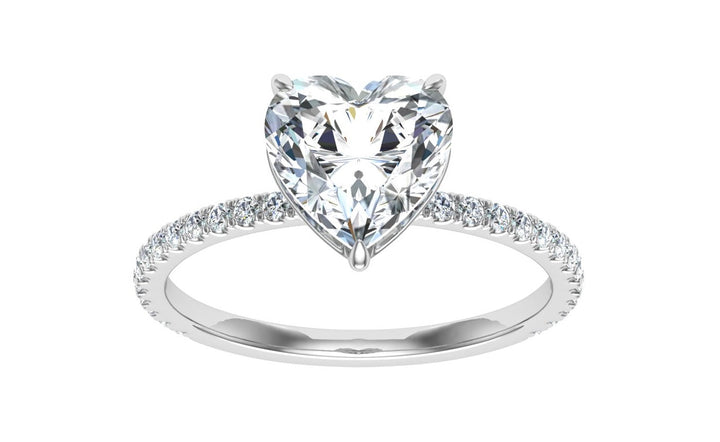 Evergreen Sweetheart Hidden Halo Moissanite Engagement Ring White Gold