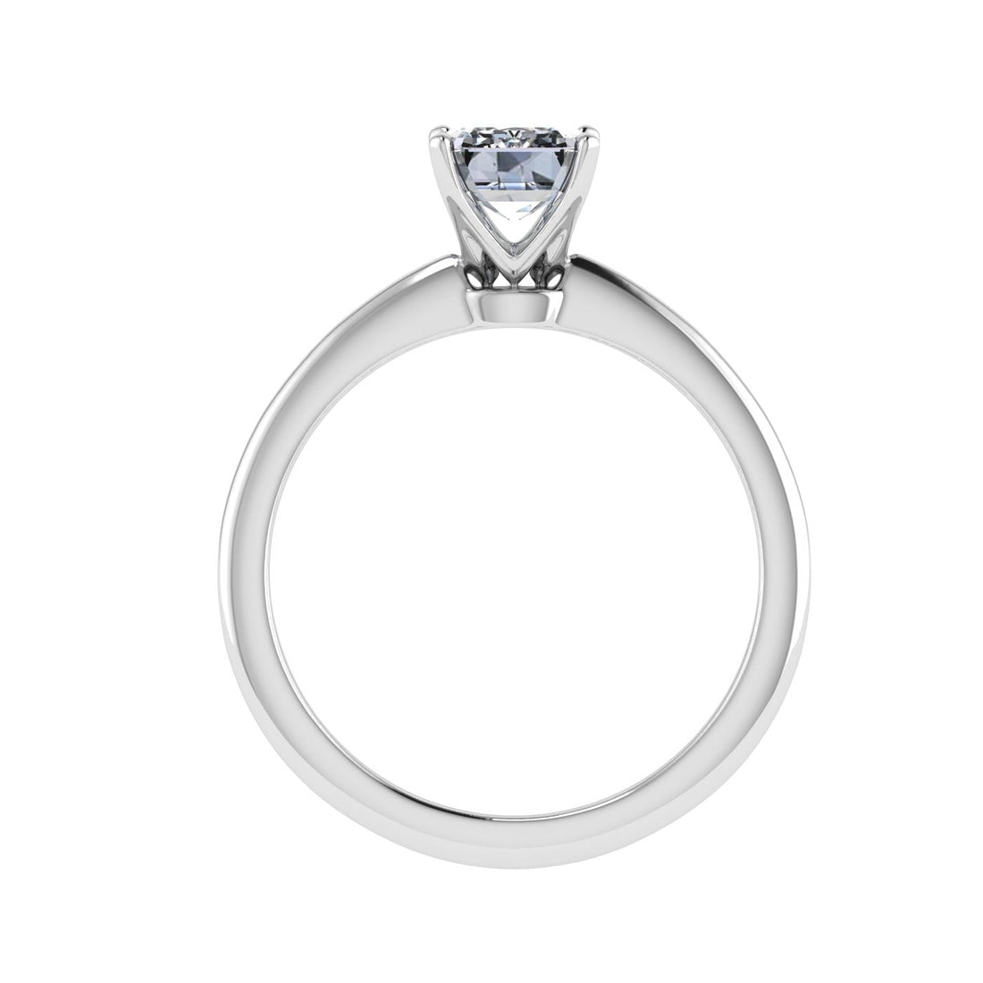 Everlasting Emerald Cut Solitaire Moissanite Engagement Ring White Gold