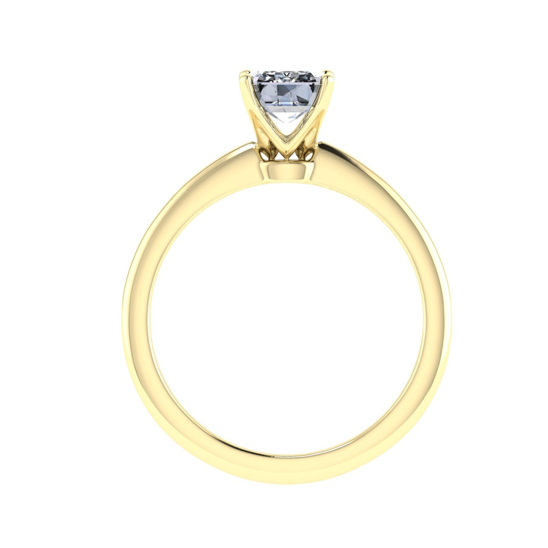 Everlasting Emerald Cut Solitaire Moissanite Engagement Ring Yellow Gold