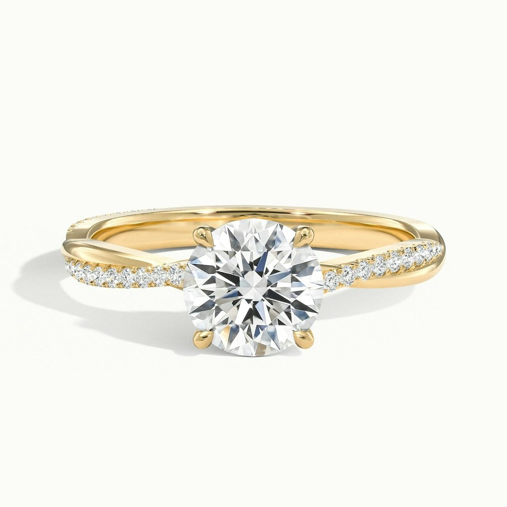  Executioner Round Scallop Moissanite Engagement Ring