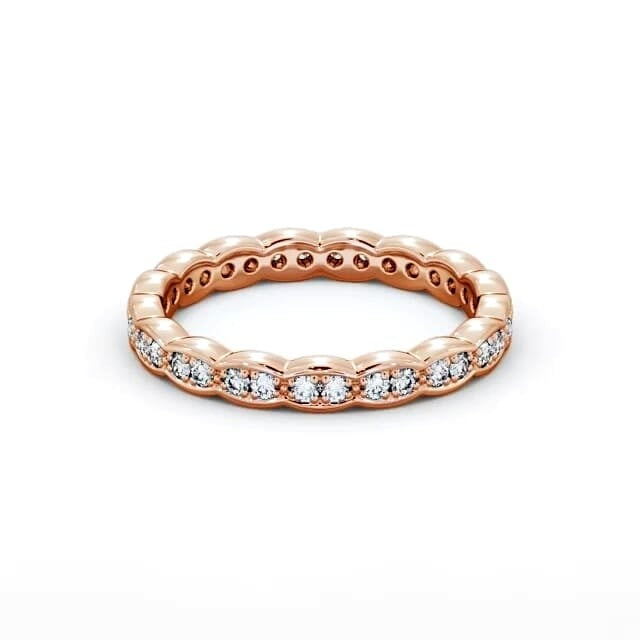 Faye Full Eternity Round Lab Diamond Rippled Edge Ring
