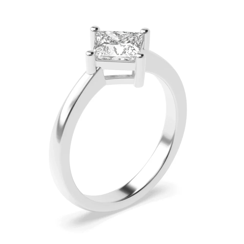 Fiona 4 Prong Princess Lab Grown Diamond N-W-E-S Classic Solitaire Engagement Ring