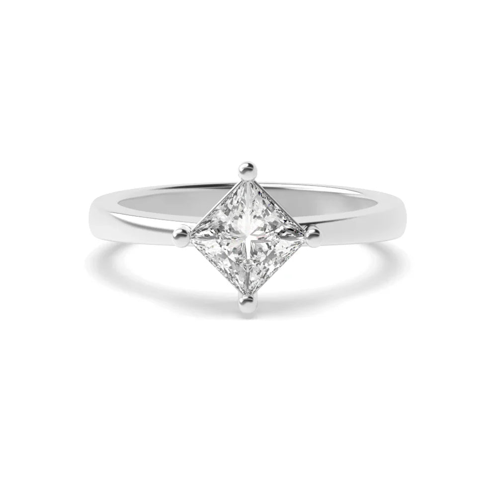 Fiona 4 Prong Princess Lab Grown Diamond N-W-E-S Classic Solitaire Engagement Ring
