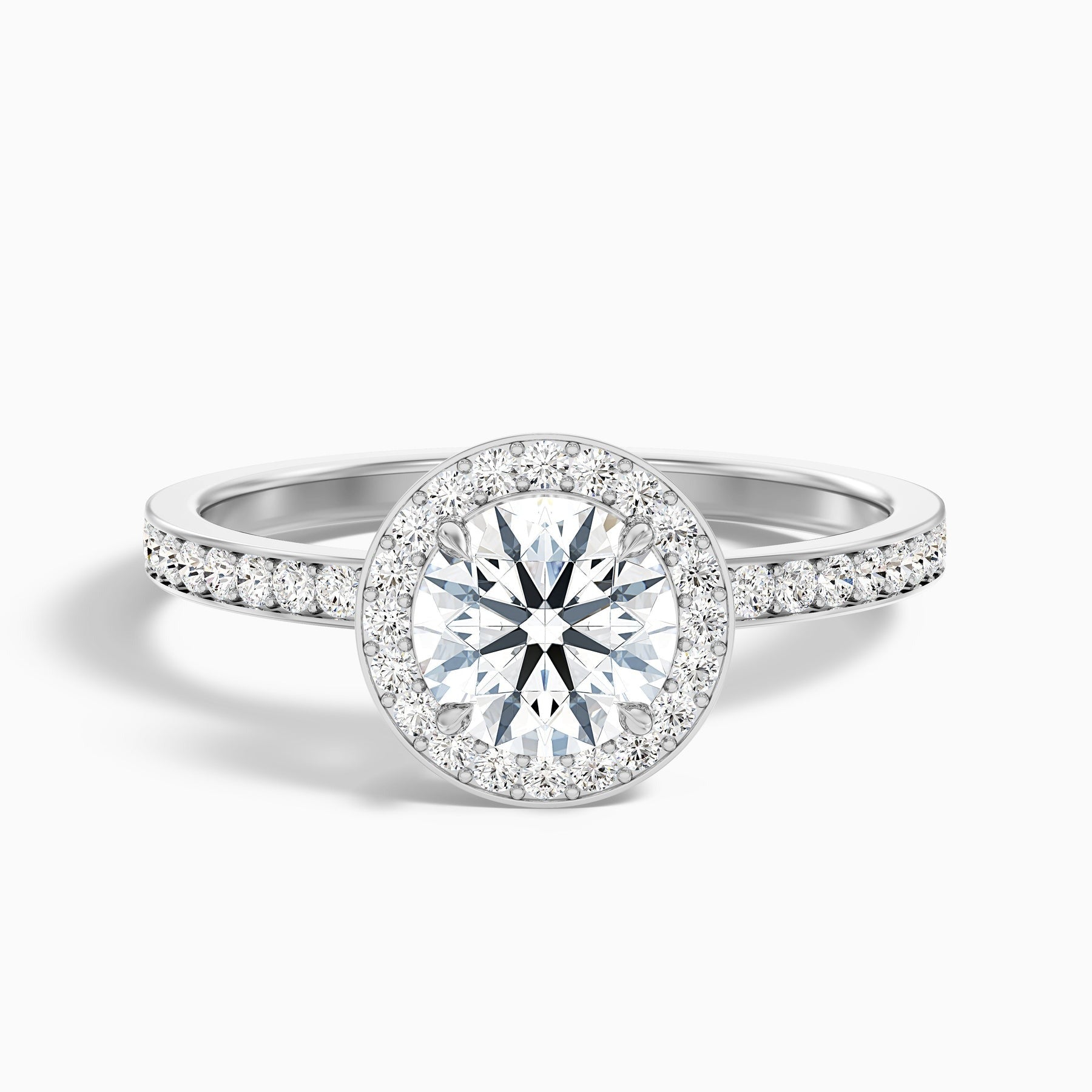 Fireborne 1 Carat Round Halo Pave Lab Grown Diamond Ring 