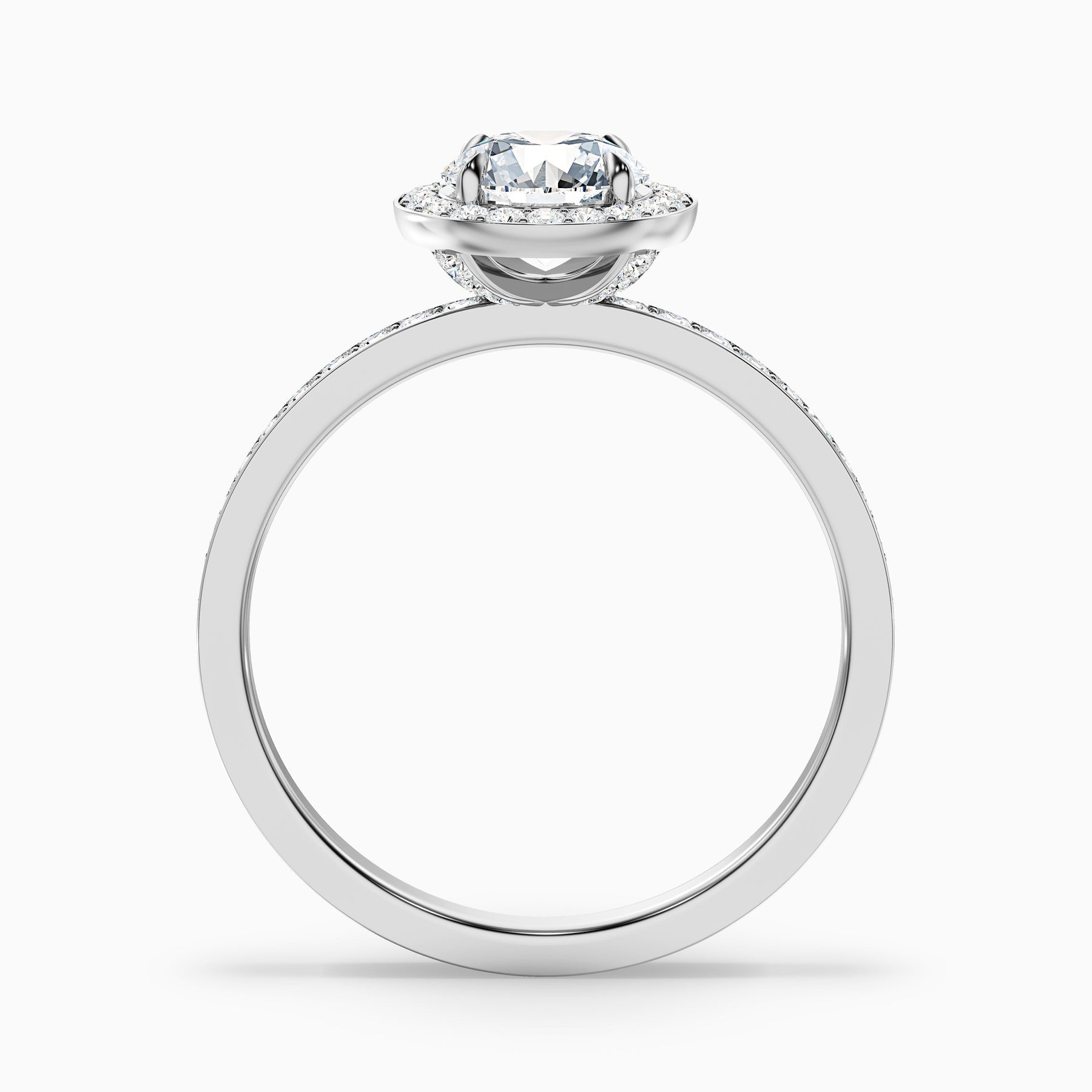 Fireborne 1 Carat Round Halo Pave Lab Grown Diamond Ring 