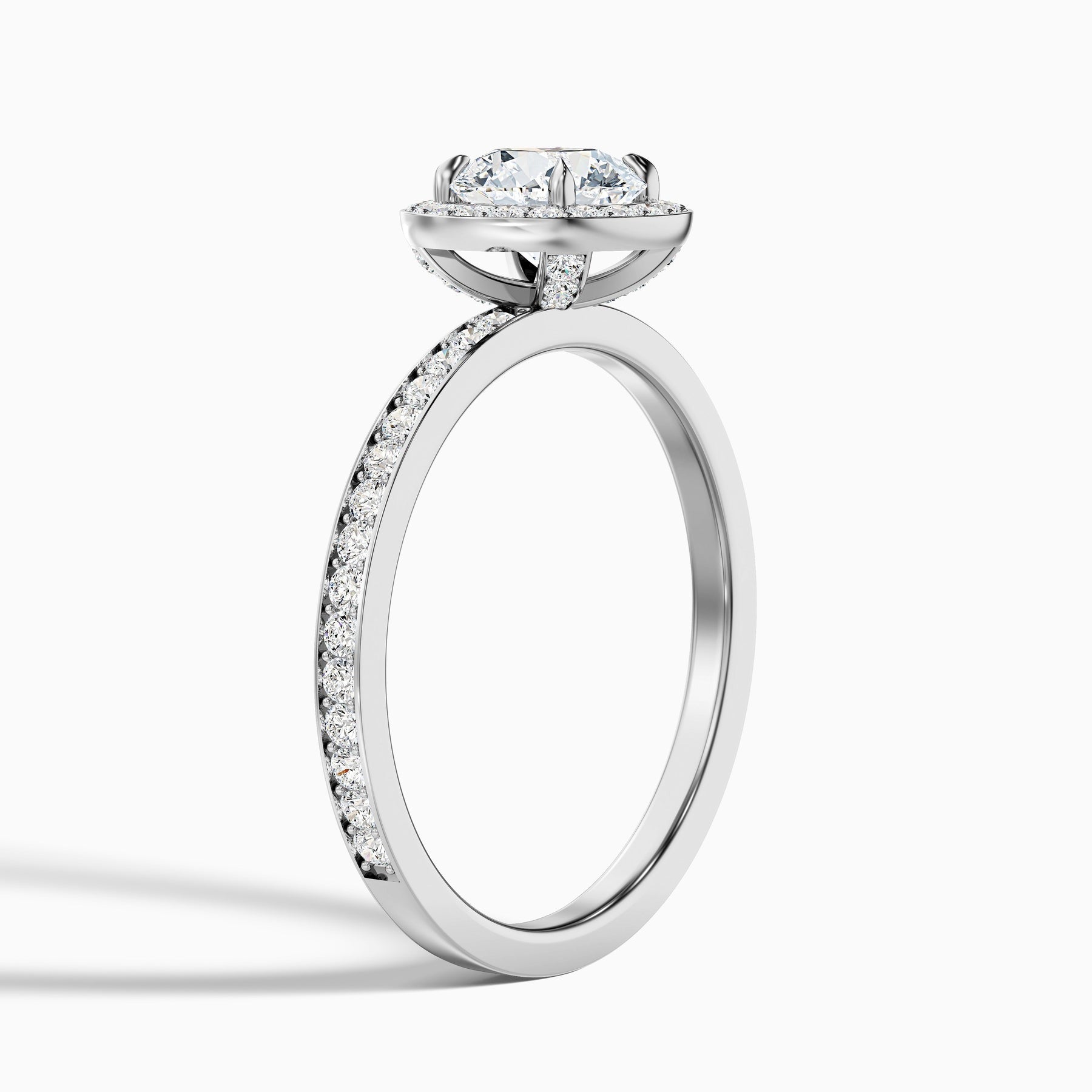 Fireborne 1 Carat Round Halo Pave Lab Grown Diamond Ring 