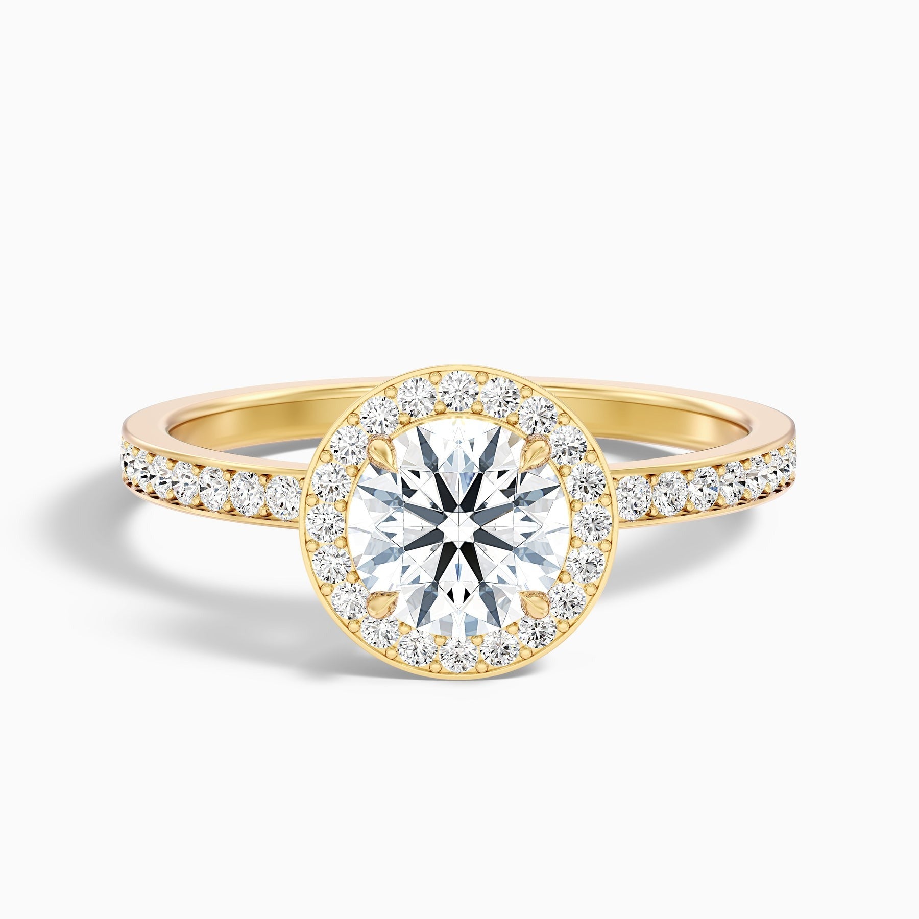 Fireborne 1 Carat Round Halo Pave Lab Grown Diamond Ring 