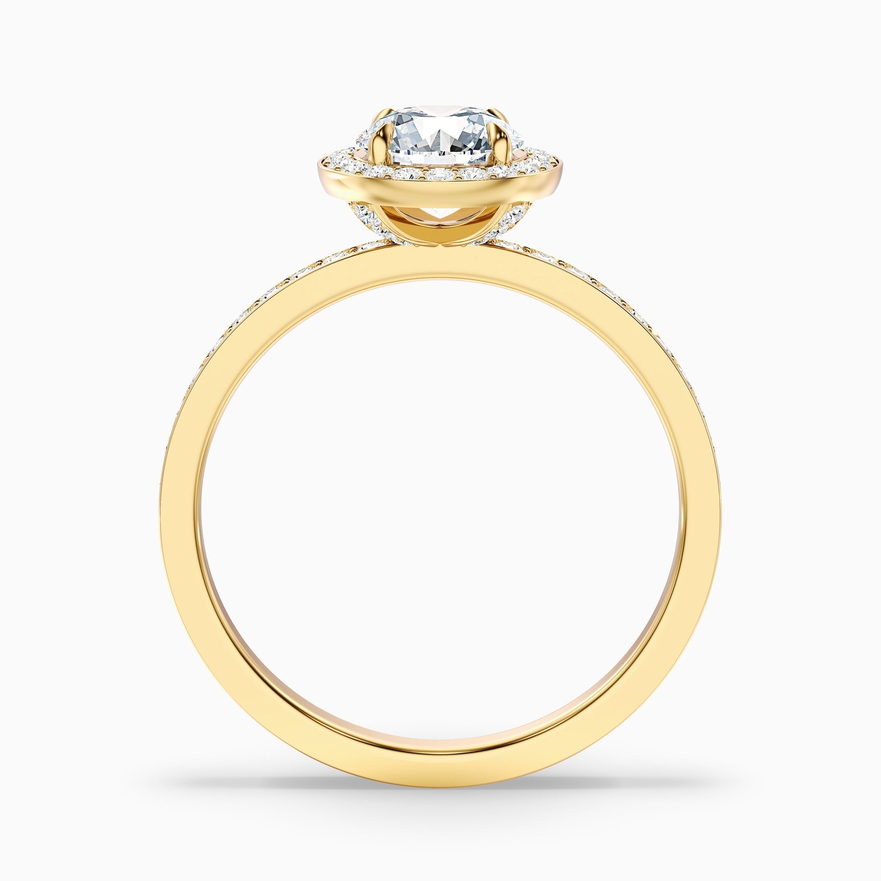 Fireborne 1 Carat Round Halo Pave Lab Grown Diamond Ring 
