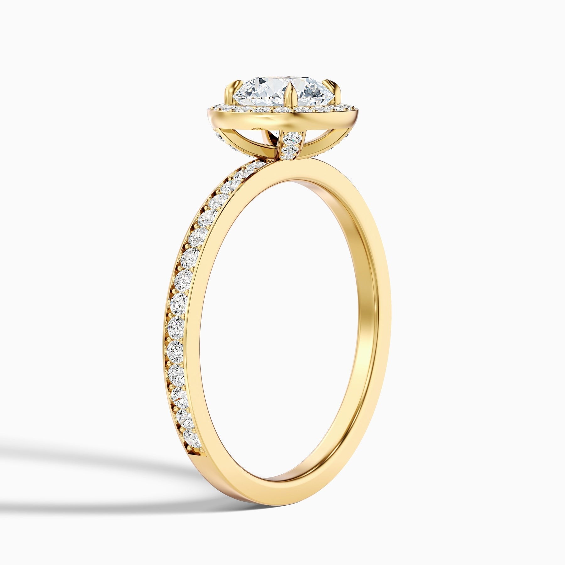 Fireborne 1 Carat Round Halo Pave Lab Grown Diamond Ring 