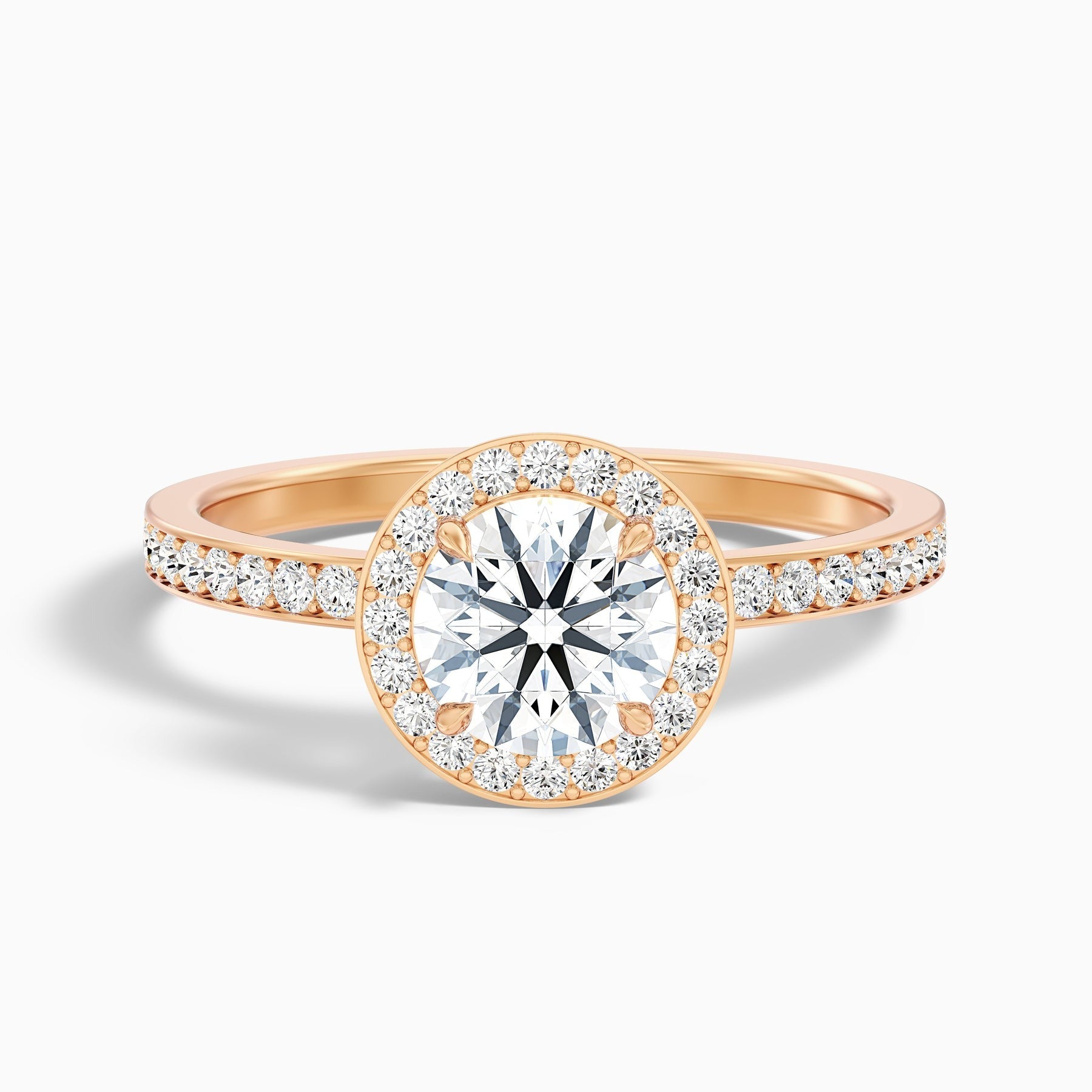 Fireborne 1 Carat Round Halo Pave Lab Grown Diamond Ring 