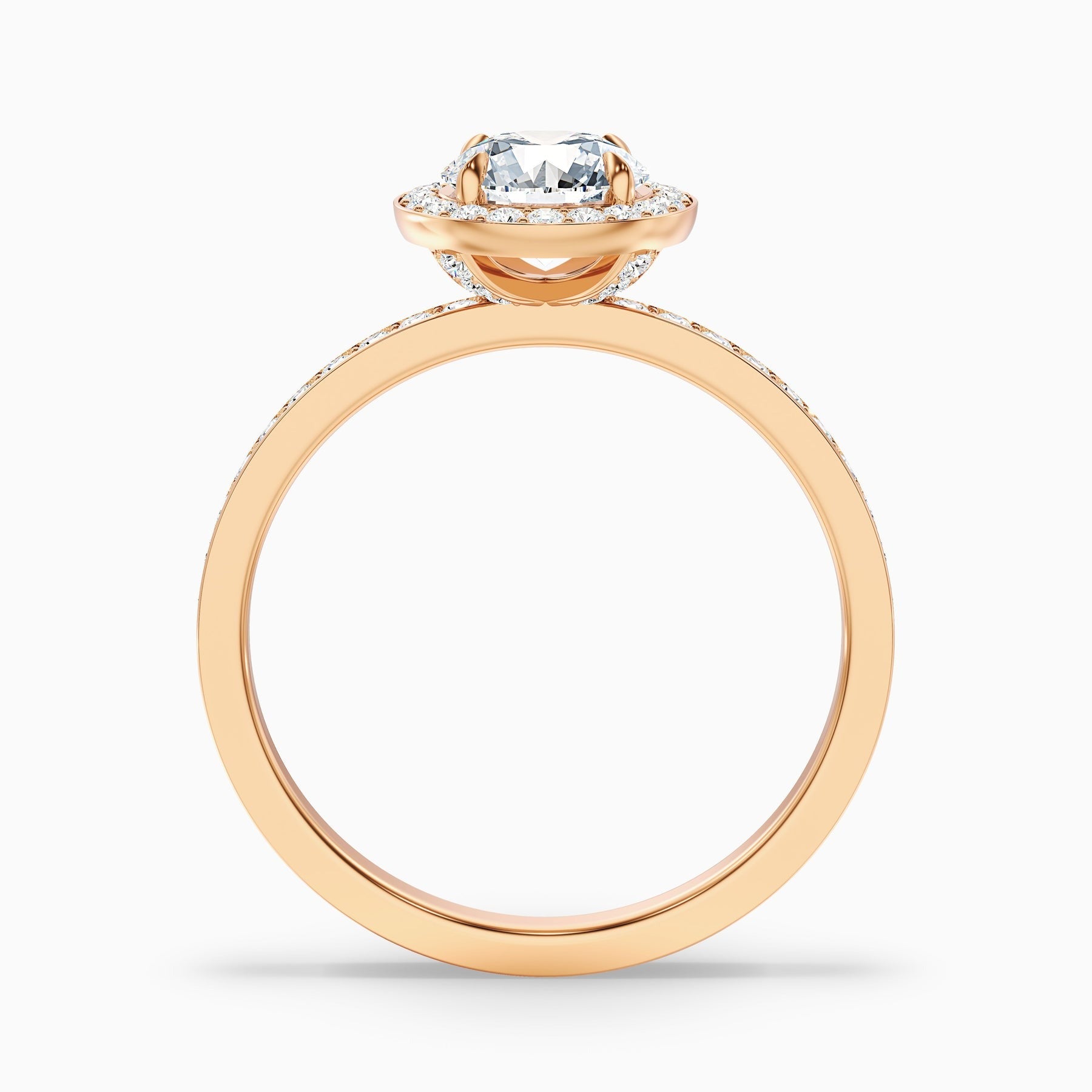 Fireborne 1 Carat Round Halo Pave Lab Grown Diamond Ring 