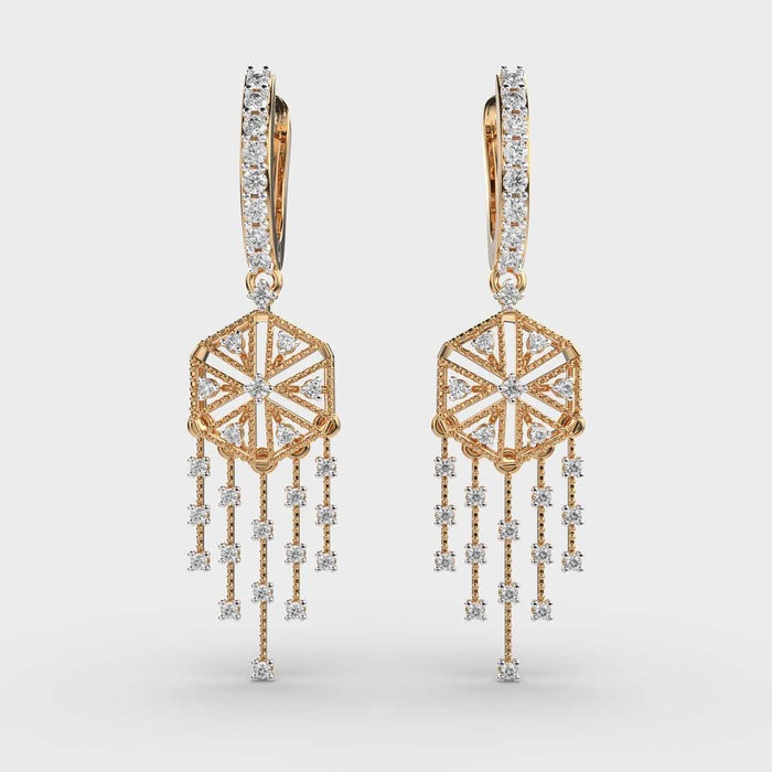 Firework Danglers Lab Diamond Earrings
