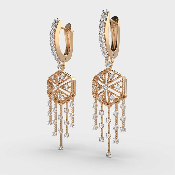 Firework Danglers Lab Diamond Earrings
