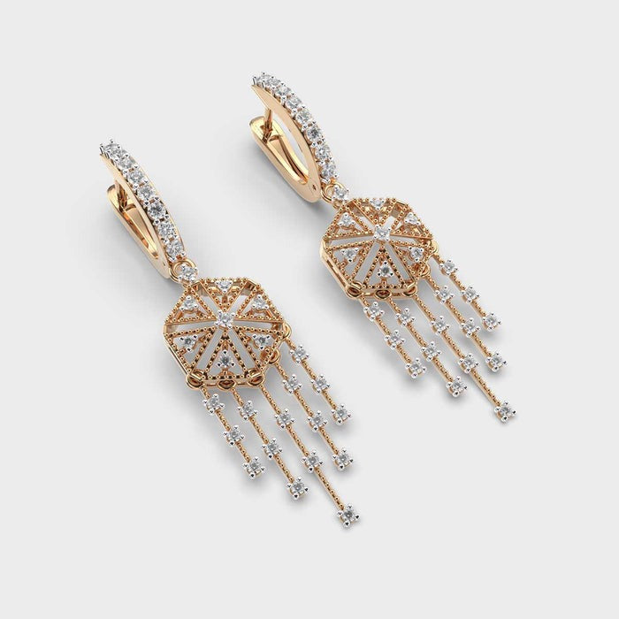 Firework Danglers Lab Diamond Earrings