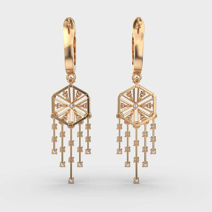 Firework Danglers Lab Diamond Earrings
