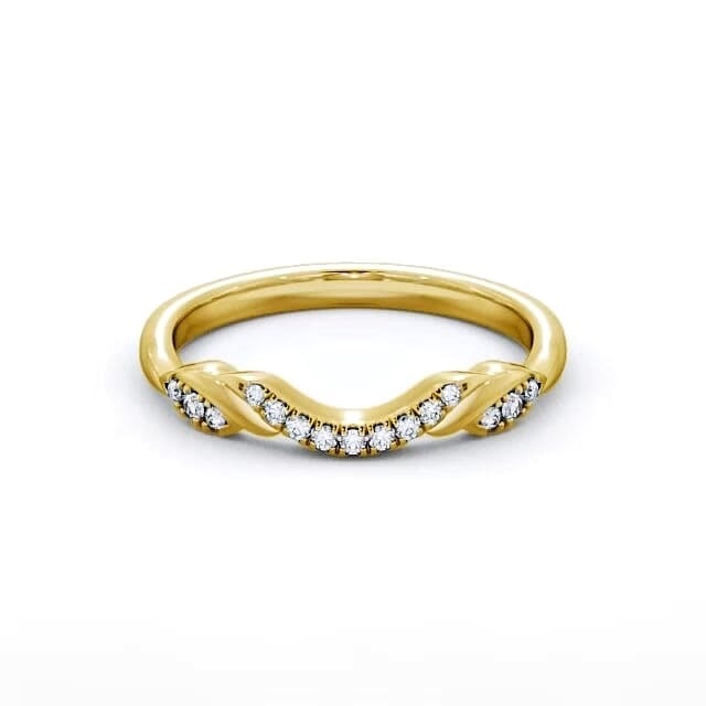 Fleur 0.10ct Round Lab Diamond Curved Wedding Ring