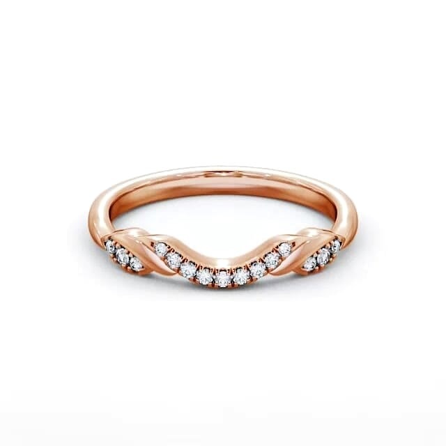 Fleur 0.10ct Round Lab Diamond Curved Wedding Ring