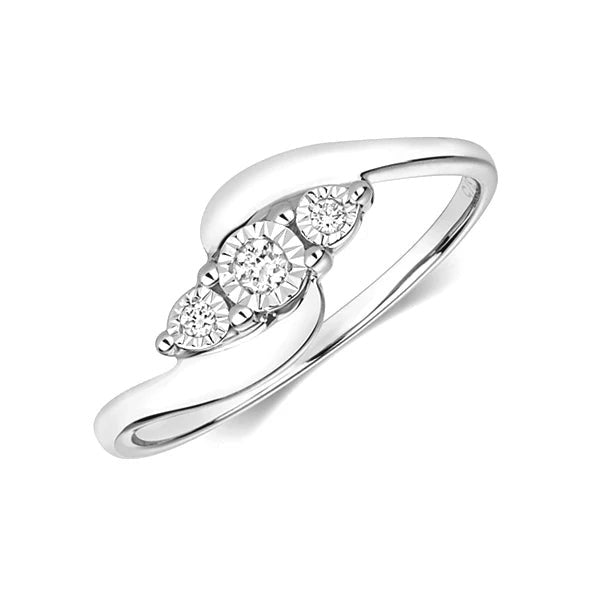 Fleur 4 Prong Round 0.05ct Lab Grown Diamond Exquisite Three Stone Engagement Ring