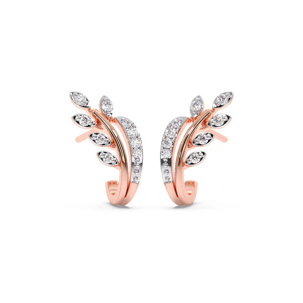 Floral Hoop Lab Diamond Earrings