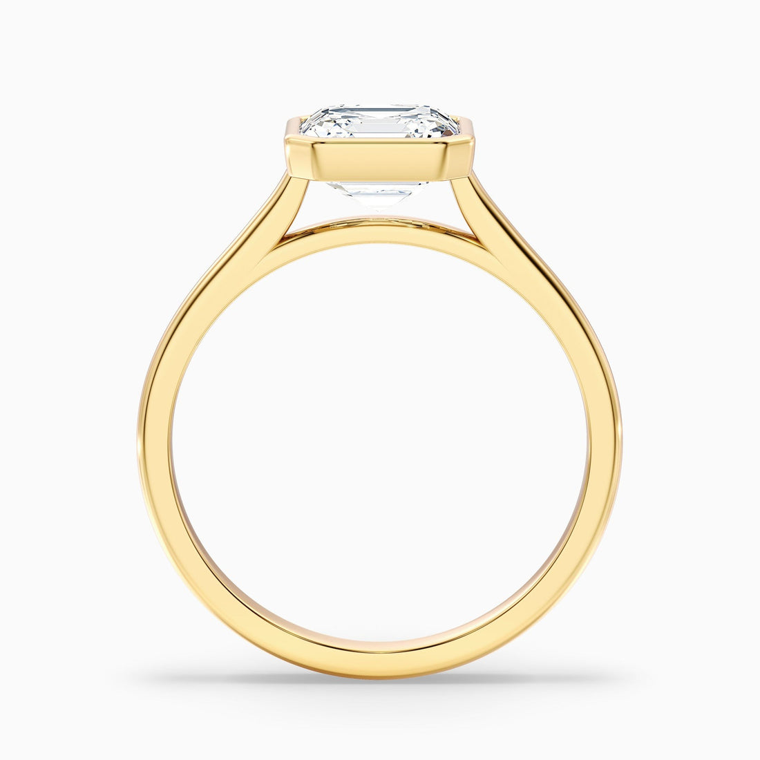 Frostara 1 Carat Asscher Cut Lab Grown Diamond Bezel Set Engagement Ring 