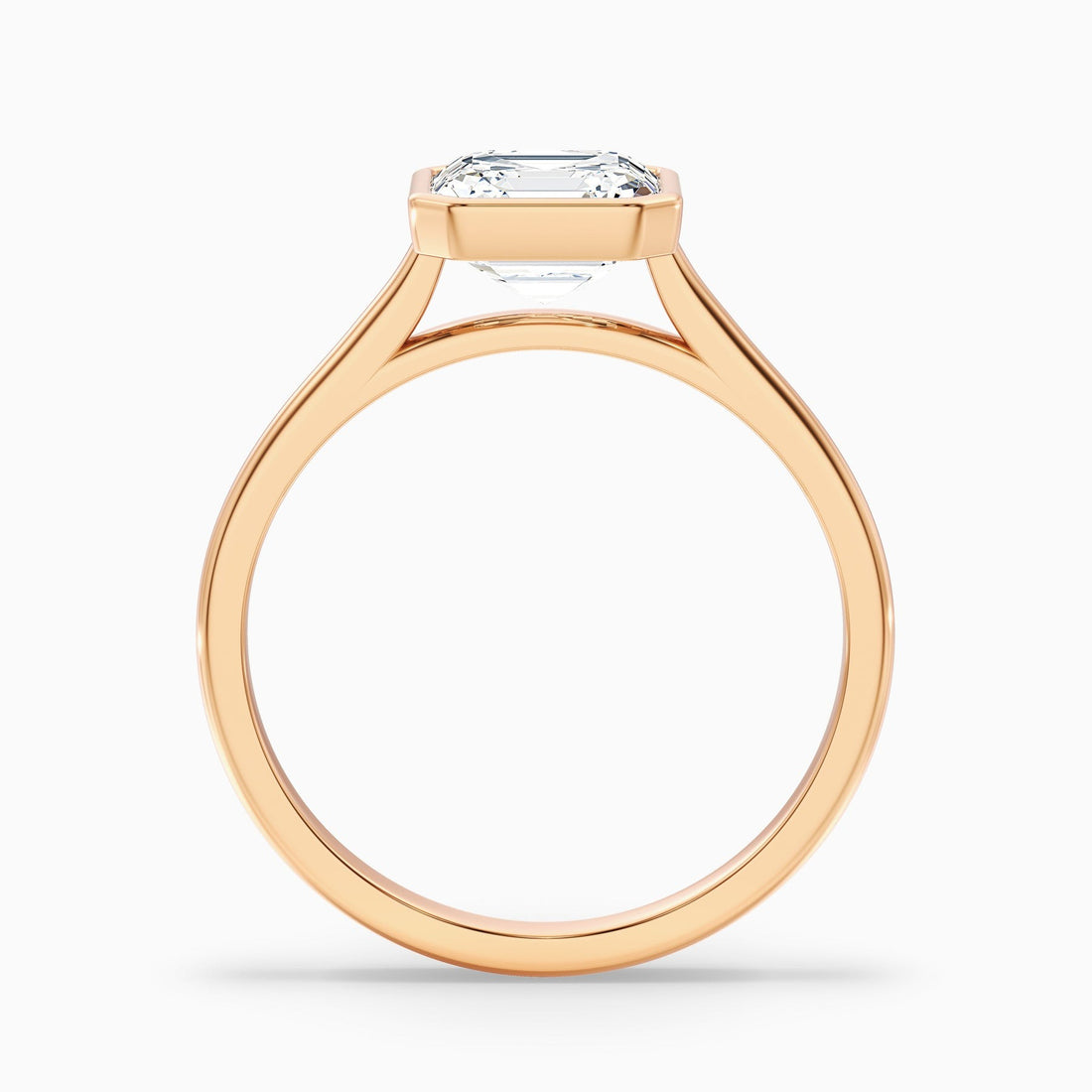 Frostara1 Carat Asscher Cut Lab Grown Diamond Bezel Set Engagement Ring 