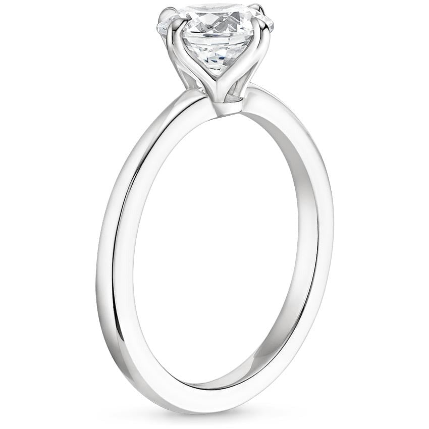 Frosty 4-Prong Round Solitaire Moissanite Engagement Ring White Gold