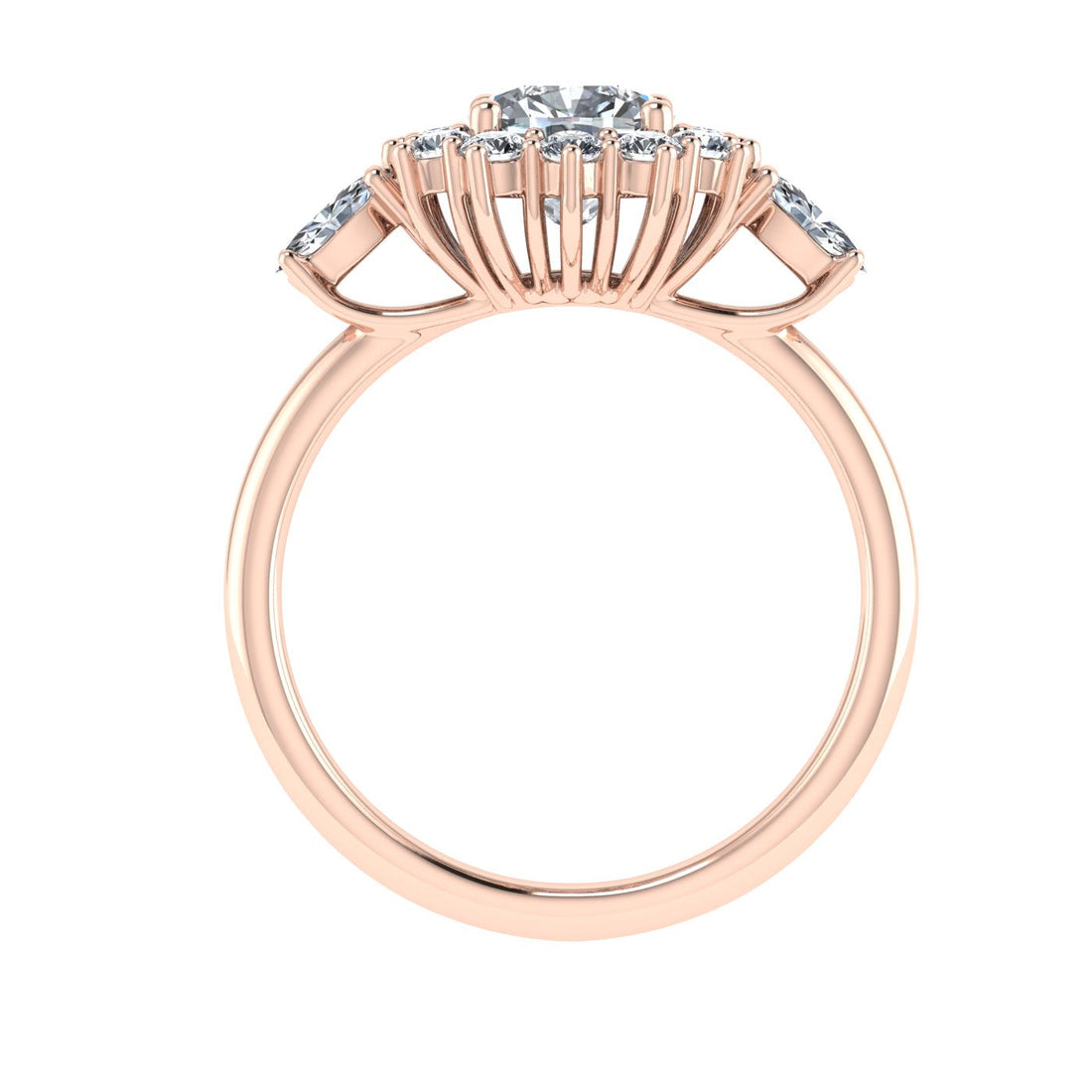 Glitter Cushion Cut Halo Moissanite Engagement Ring Rose Gold