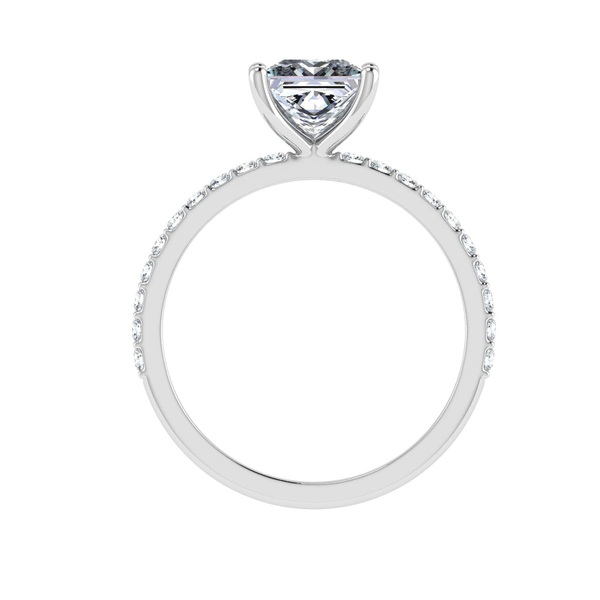 Galatea Princess Side Stones Moissanite Ring – Grown Leo