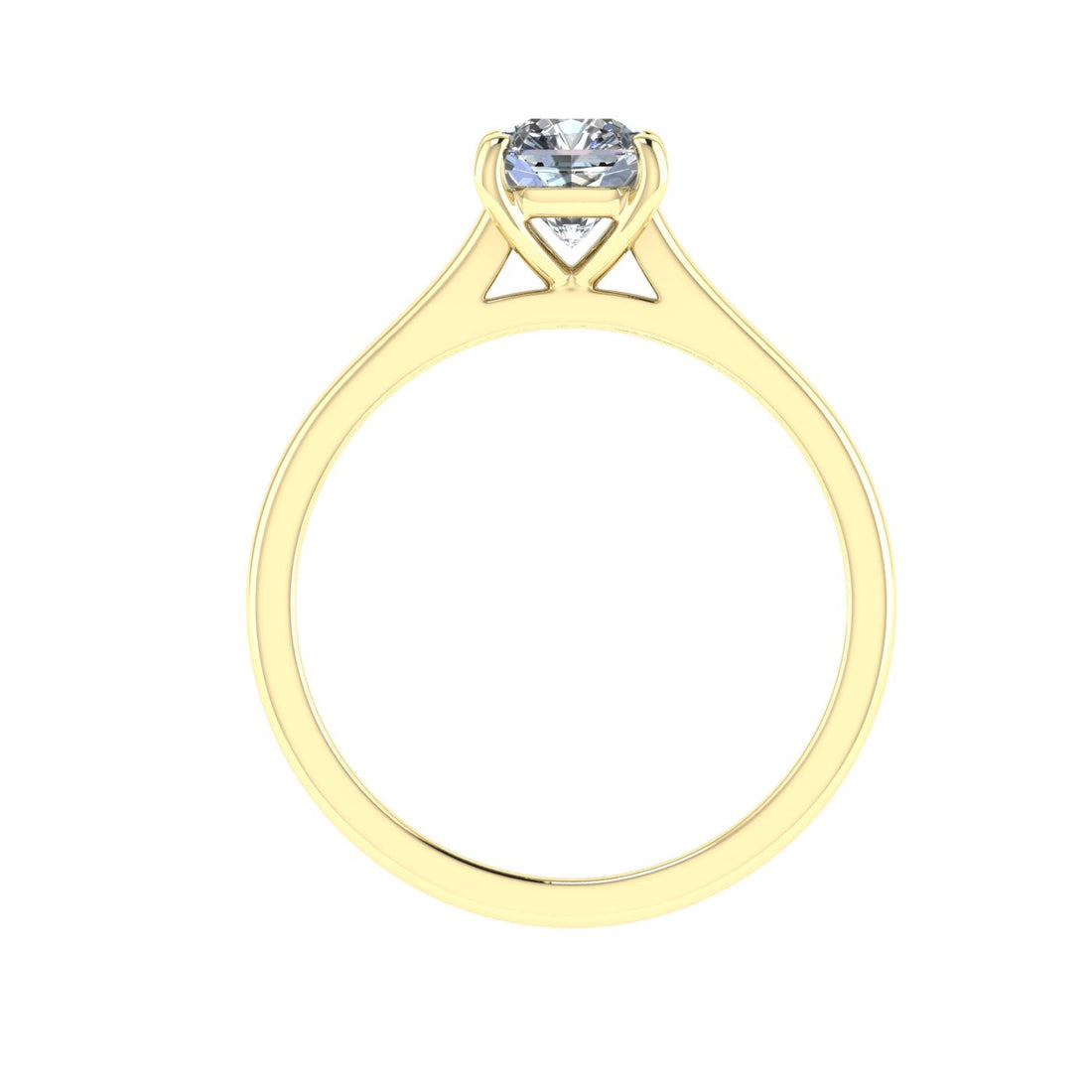 Galaxy Asscher Cut Solitaire Moissanite Engagement Ring Yellow Gold