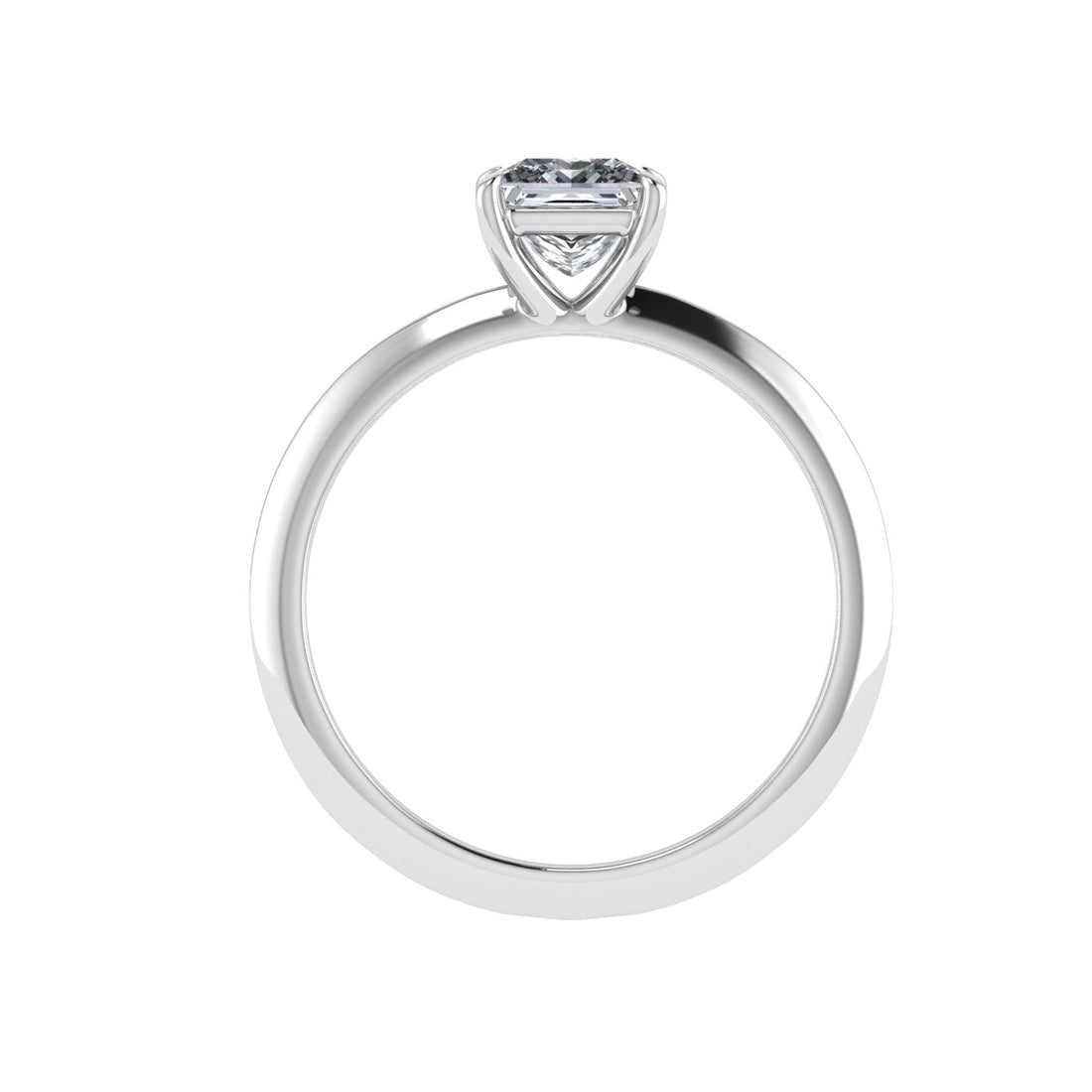 Gemstone Princess Cut Solitaire Moissanite Engagement Ring White Gold