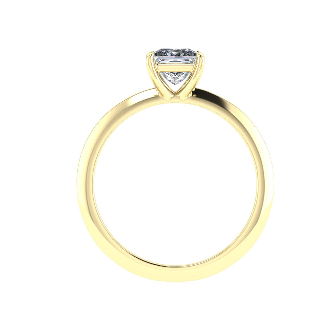 Gemstone Princess Cut Solitaire Moissanite Engagement Ring Yellow Gold