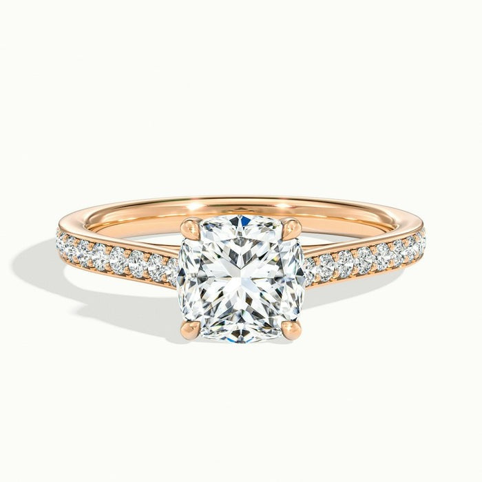 Gilded Cushion Temple Pavé Moissanite Engagement Ring