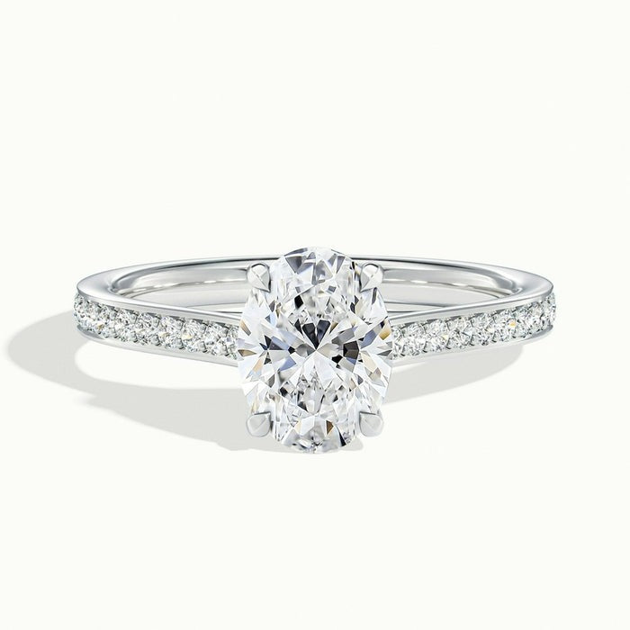 Gilded Oval Temple Pavé Moissanite Engagement Ring