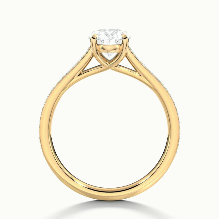 Gilded Oval Temple Pavé Moissanite Engagement Ring