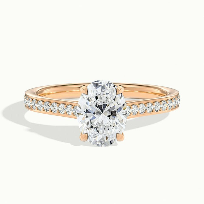 Gilded Oval Temple Pavé Moissanite Engagement Ring