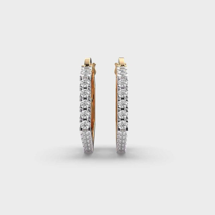 Glamourous Circle of Life Hoops Moissanite Earrings