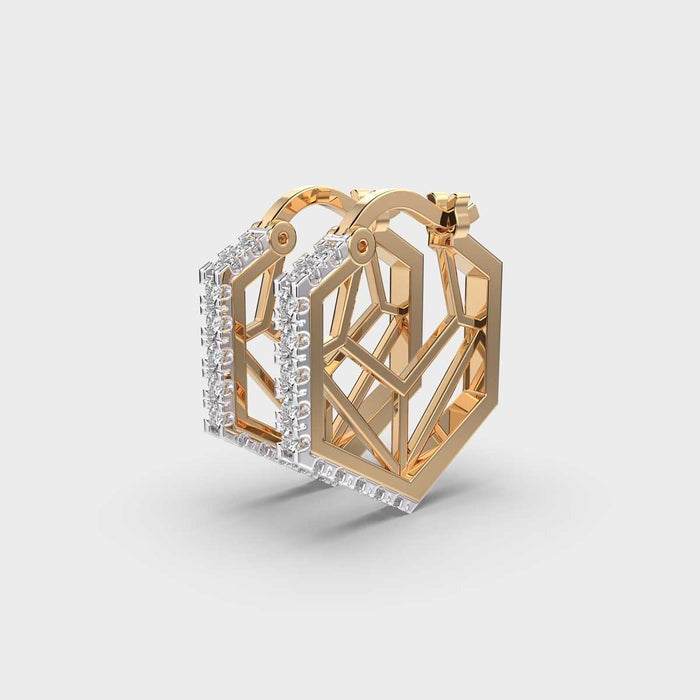 Glamourous Circle of Life Hoops Lab Diamond Earrings