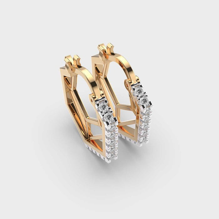 Glamourous Circle of Life Hoops Lab Diamond Earrings
