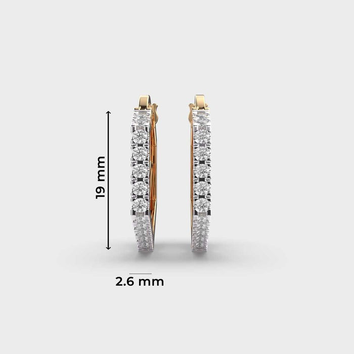 Glamourous Circle of Life Hoops Lab Diamond Earrings