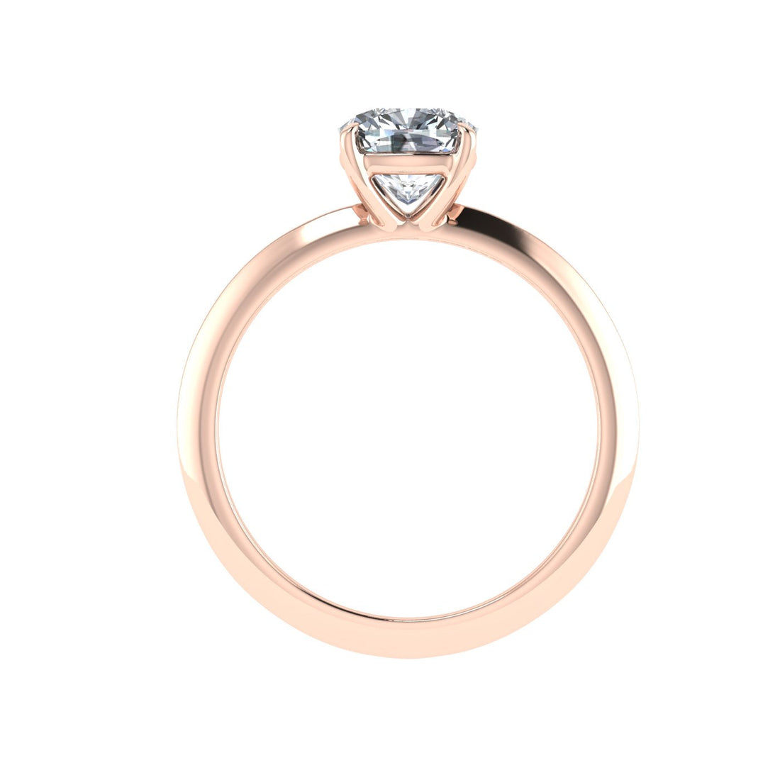 Gleaming Cushion Cut Solitaire Moissanite Engagement Ring Rose Gold