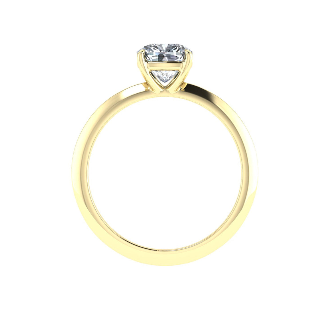 Gleaming Cushion Cut Solitaire Moissanite Engagement Ring Yellow Gold