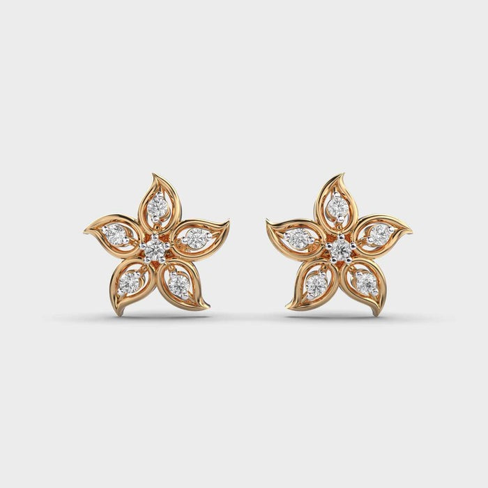 Gleaming Petals Stud Lab Diamond Earrings