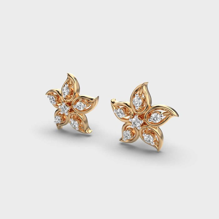 Gleaming Petals Stud Lab Diamond Earrings